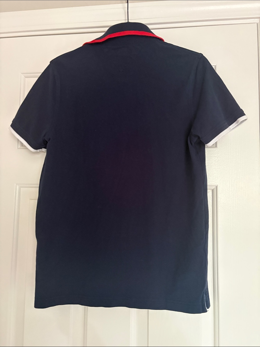 Tommy Hilfiger Navy Polo with Red & White Accents, Medium slim fit - Picture 2 of 4